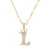 Unisex Fashion Crown A-Z Alphabet Pendant Vintage Chain Necklaces Hip-Hop Style Crystal Zircon Punk MIT