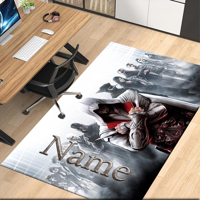 Custom Name Assassin'S Printed Carpet Rug For Office Chair Living Room Bedroom Kitchen Room Decor Gifts