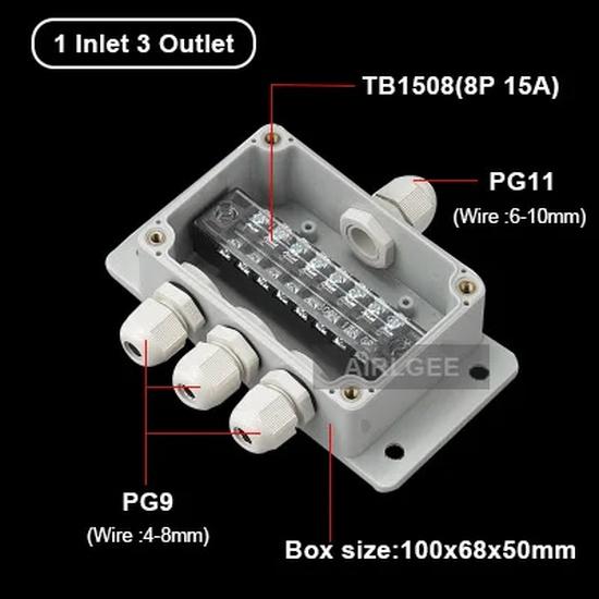Customized Outdoor Plastic Distribution Enclosure Case Waterproof Terminal Junction Box Home Monitor Electric Cable Branch Box