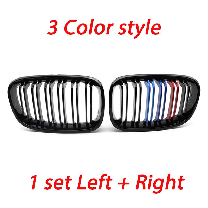 Высококачественная автомобильная решетка переднего бампера для BMW 1 серии F20 F21 2011 2012 2013 2014, замена двойной планки черного цвета