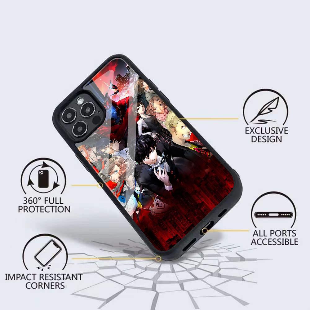 Чехол для телефона Persona 5 Аниме Для iPhone 16 15 14 13 Pro Max 11 12 Mini Зеркало Алекса Для беспроводной зарядки Magsafe Чехол