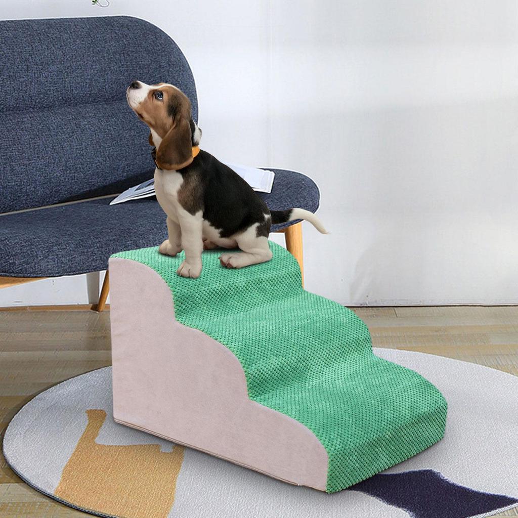 3 Steps Dog Stairs Cat Ladder Non Slip Portable Soft Removable Cover Breathable Puppy Ramp