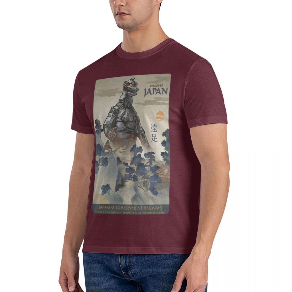 Мехагодзиллаед Открой Японию Годзиллаед Мужская футболка оверсайз Модная повседневная с коротким рукавом Винтажная Женская Y2K футболка