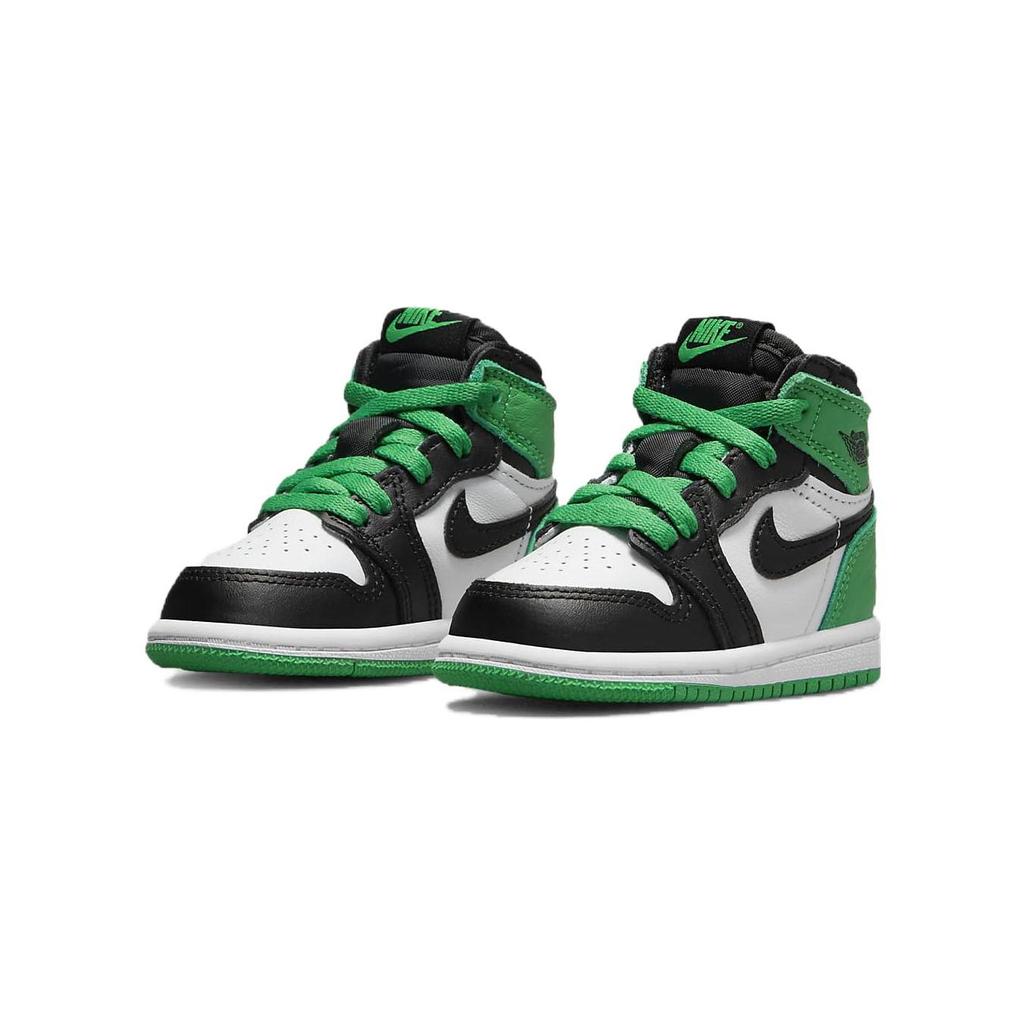 Air Jordan 1 Retro High OG TD Lucky Green Baby Кроссовки Черный Белый FD1413-031