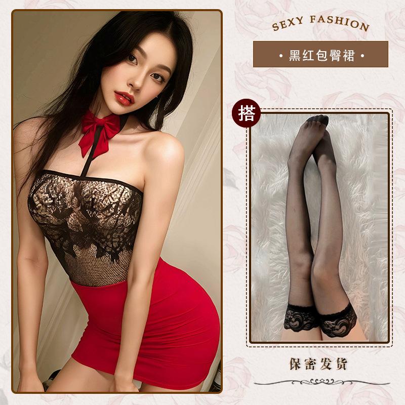 Sexy underwear, sexy suspenders, neck secretary, hip skirt, pure desire wind, nightclub hottie perspective temptation