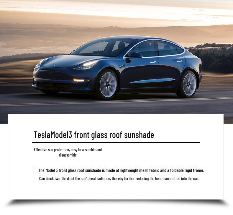 Tesla Model 3 Sunroof Sunshade: Light-Blocking, Heat-Insulating Screen