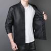 Мужская кожаная куртка весна и осень новая корейская версия тонкий тренд красивый зеленый модный повседневный универсальный кожаная куртка пальто