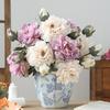Искусственный цветок пиона Реалистичная поддельная шелковая цветочная ветка Дом Офис Свадебная вечеринка Центральный элемент стола DIY Ваза