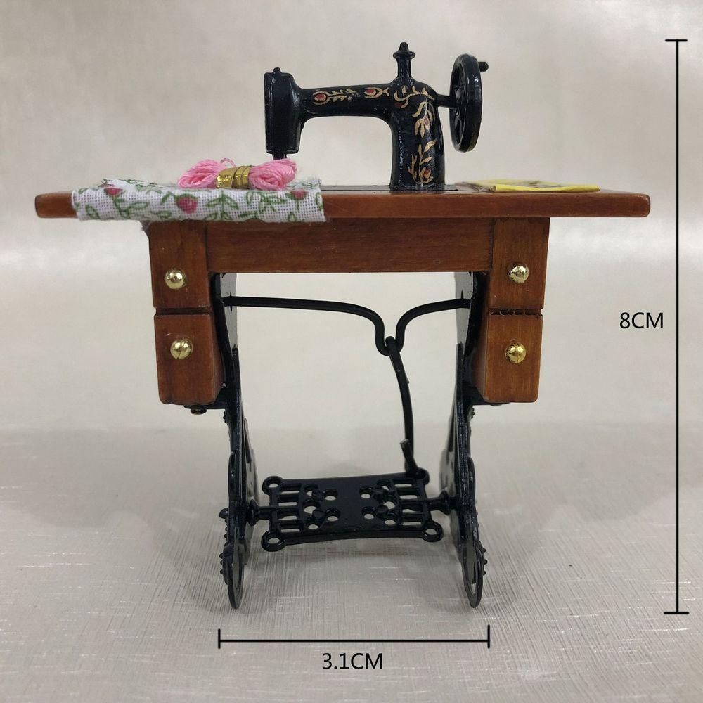 1:12 Dollhouse Retro Sewing Machine Doll House Miniature Scale Fairy Doll Home Life Scene