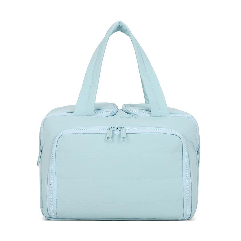 Travel toiletry bag with wide opening, fluffy makeup bag, storage pouch, toiletry set organizer, portable handbag