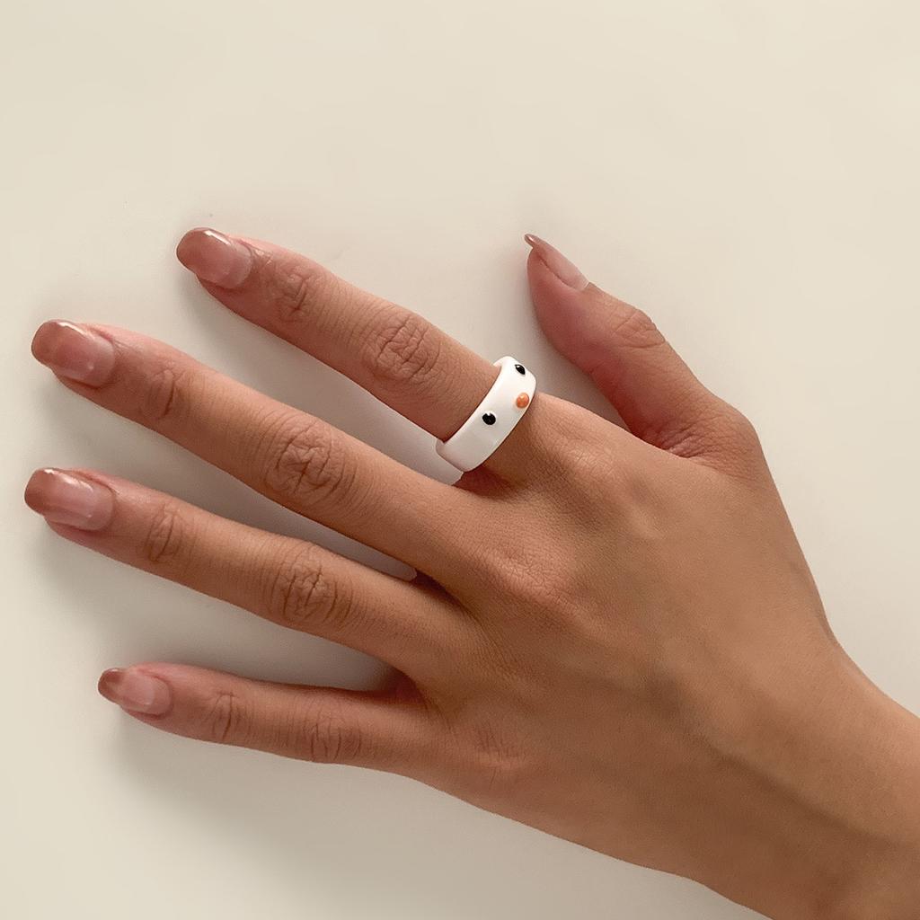 Милое и крутое трендовое кольцо из смолы с лягушкой, простое трехмерное цветное украшение, ювелирное изделие