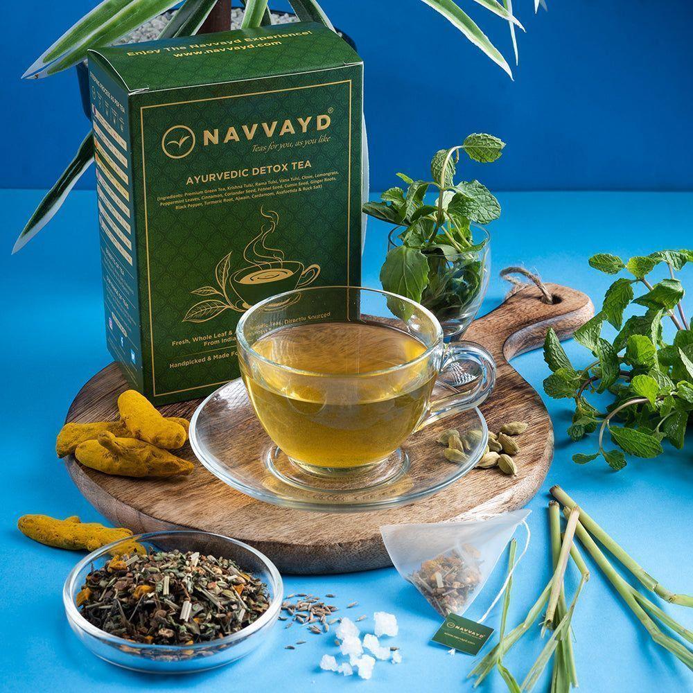 Аюрведический очищающий Зеленый чай (100 г), Ayurvedic Detox Green Tea,  Navvayd