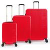 Набор чемоданов из 3 предметов красного цвета из АБС-пластика 16445