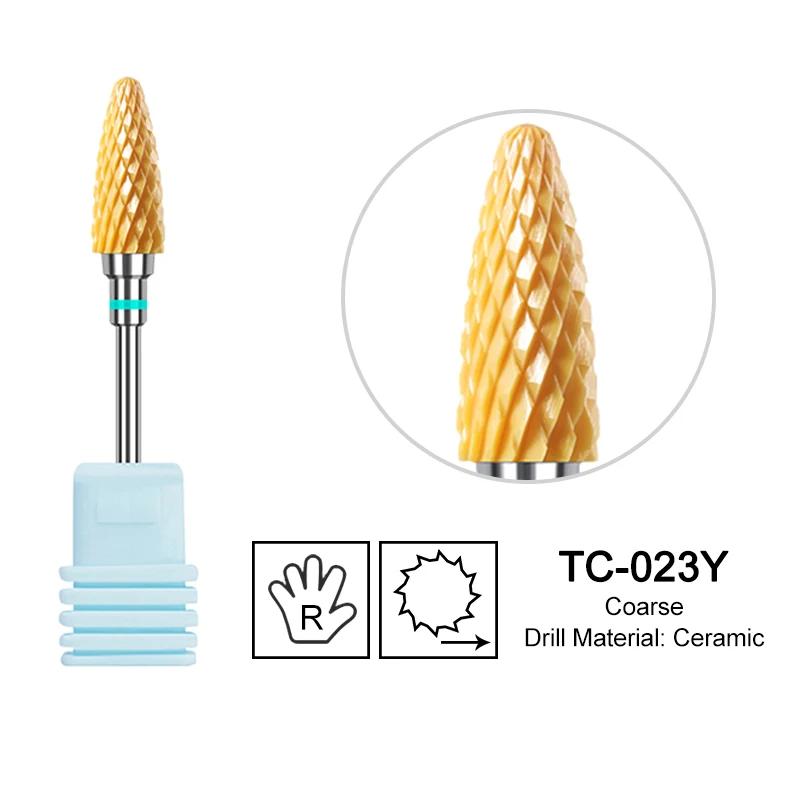 Ceramic Milling Cutter Flame Carbide Nail Drill Bits Pink Gel Remover Electric Machine Drills Polishing Peeling Nails Art Tools