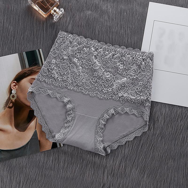 High Waist Lace Panties Women Seamless Slimming Tummy Control Briefs Sexy Plus Size Shapers Lingerie Cotton Health Knickers