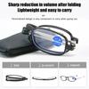 Portable Folding Reading Glasses with Storage Bag, Anti-Blue Light, Anti-Radiation Glasses, Presbyopic Glasses for Women Men