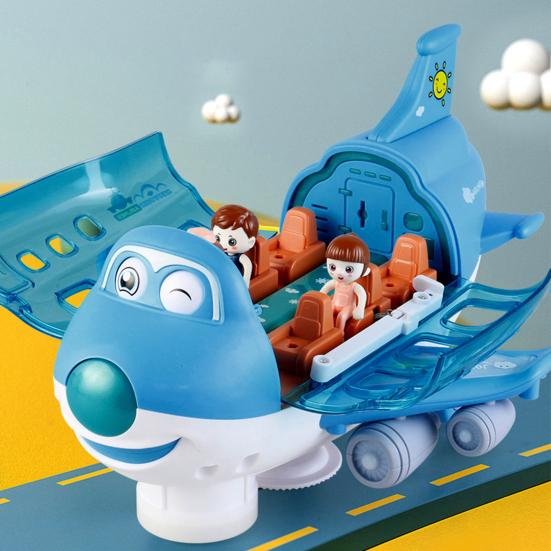 Электрический игрушечный самолет с музыкальным светом, вращение на 360 градусов, интеллектуальный трюковой самолет для детей с функцией обхода препятствий