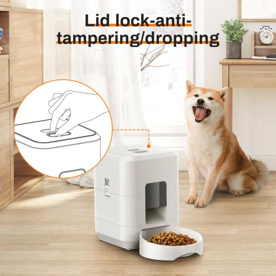 Automatic Pet Feeder 2L Cat Food Dispenser with LCD Screen Programmable Portion Control Timed Automatic Cat Feeder 1-4 Meals Dry Food for Dogs