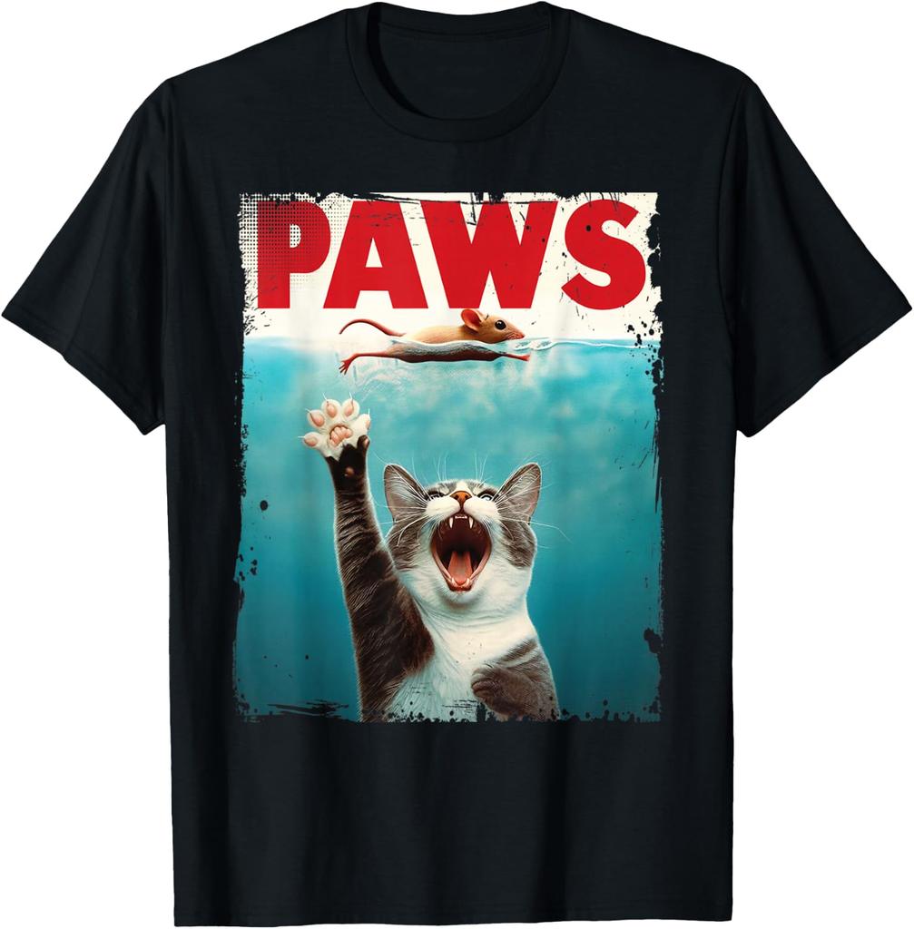Paws Parody Cat Mouse Humorous Cat Chasing Mouse Kitten T-Shirt Unisex