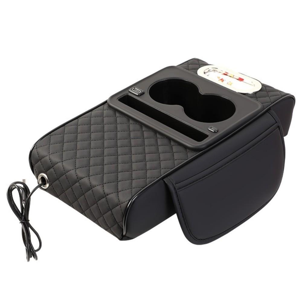 Portable Center Console Armrest Cushion PU Leather Car Armrest Pillow New Storage Box Universal