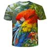 Summer Couple Trend Short Sleeved 3D Digital Printed Bird Series Casual Round Neck Plus Size T-shirt