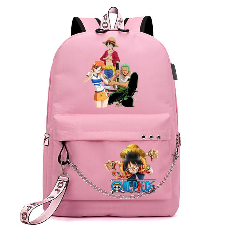 USB студенческая школьная сумка дорожный рюкзак с принтом One Piece повседневная модная сумка