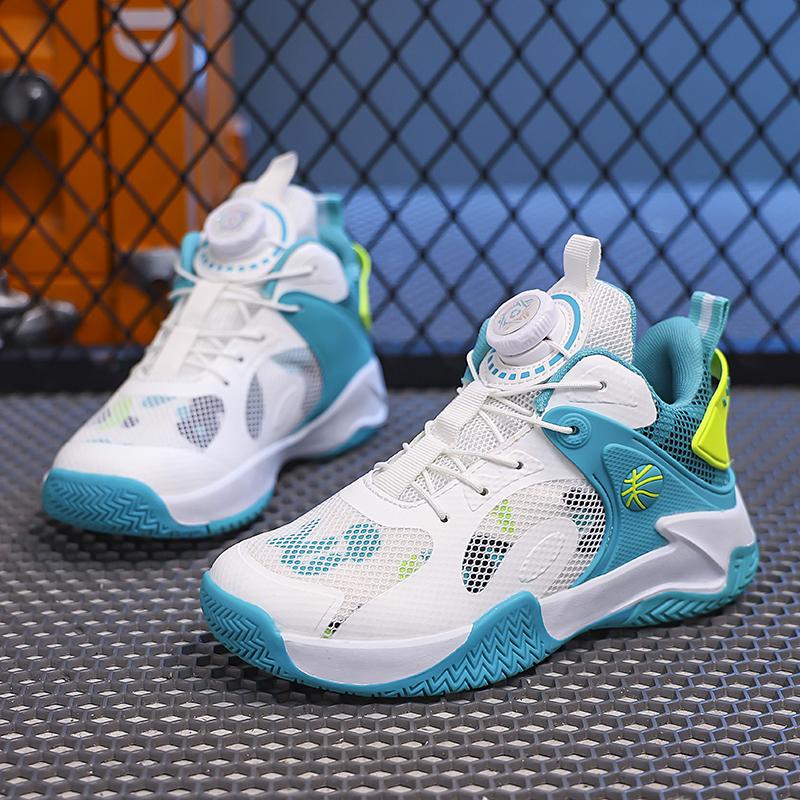 31-40 Подростковые Противоскользящие и Износостойкие Большого Размера Удобные и Модные Баскетбольные Кроссовки с Высоким Верхом из Сетки Спортивная Обувь