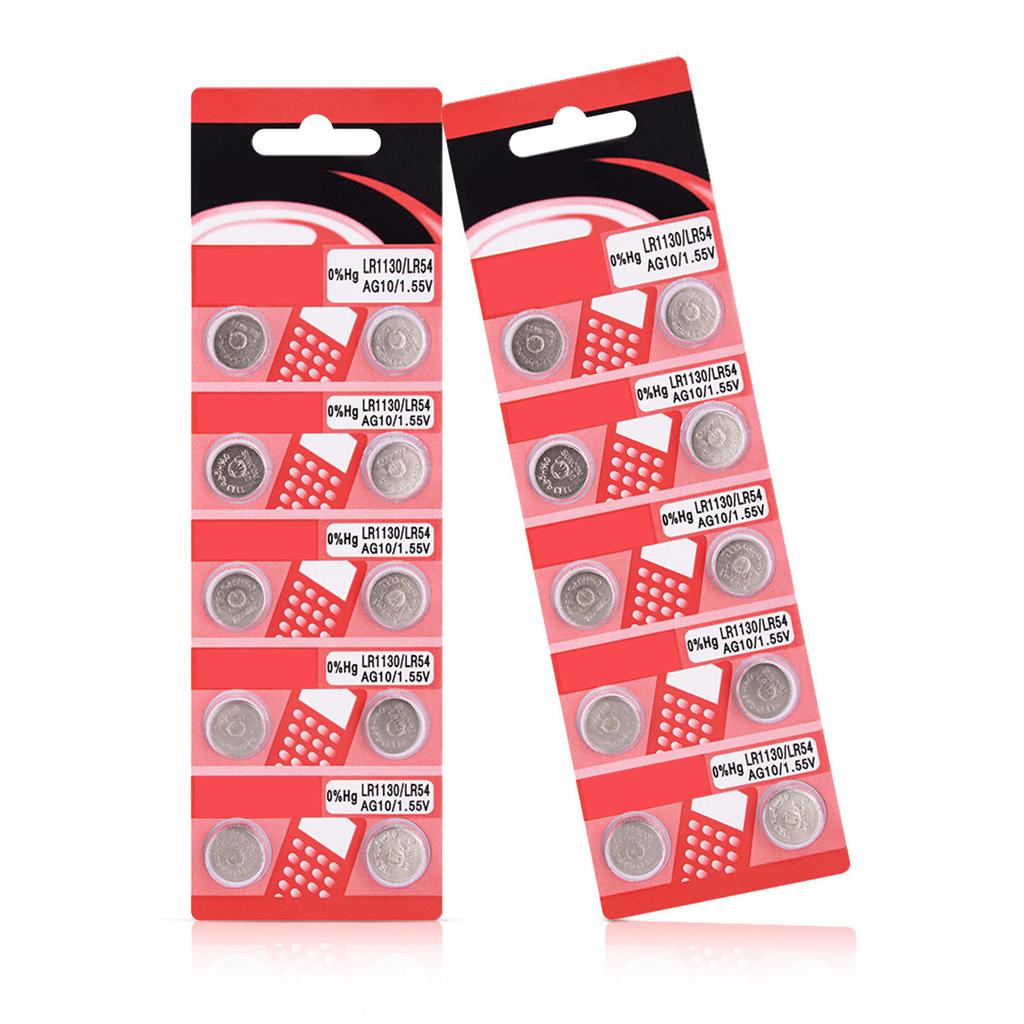 Упаковка из 10/20 батареек таблеточного типа высокой емкости AG10 LR1130 Щелочная батарейка таблеточного типа AG10 LR1130 для малой электроники