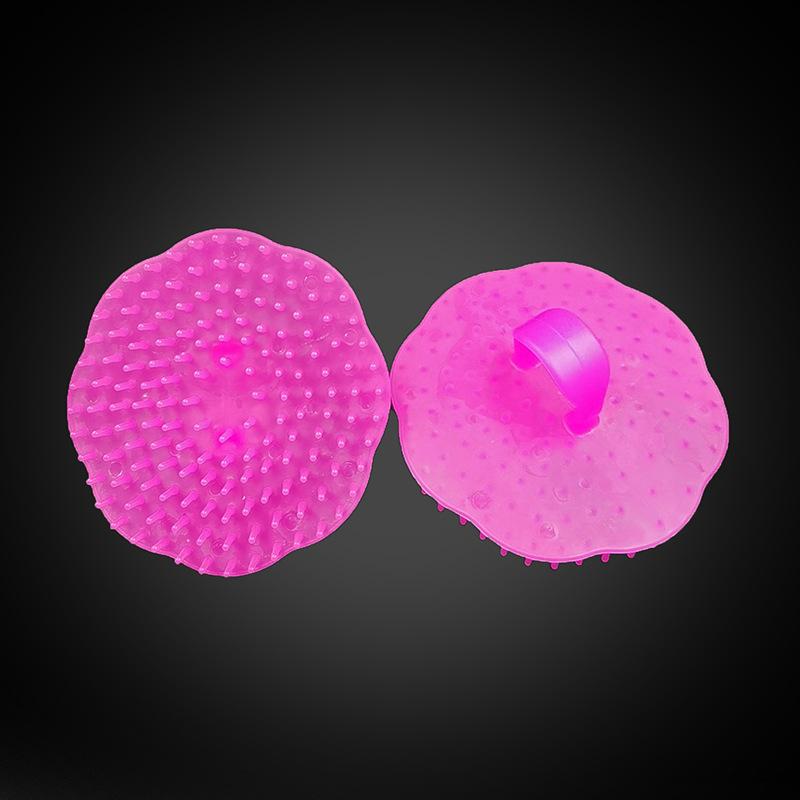 Щетка для мытья шампуня в форме сливы Мягкая резиновая щетка для волос Массажная головка щетки для ванны Пластиковая щетка для мытья шампуня