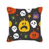 Halloween Cushion Cover Cartoon Black Cat Ghost Happy Pumpkin Printed Pillow Cover Home Decor Square 18x18 Inches Pillowcases