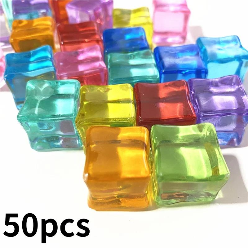 18 мм Высокая прозрачность Имитация кубиков льда 30/50/100 шт. - DIY Аксессуары для ручной работы для ювелирных изделий, аквариума и декора бара