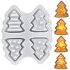 Christmas Tree Light Silicone Mold Handmade Xmas Tree Lamp Ornament Mold 4 Cavities Tree Crafts Epoxy Resin Gypsum Cement Casting Mold