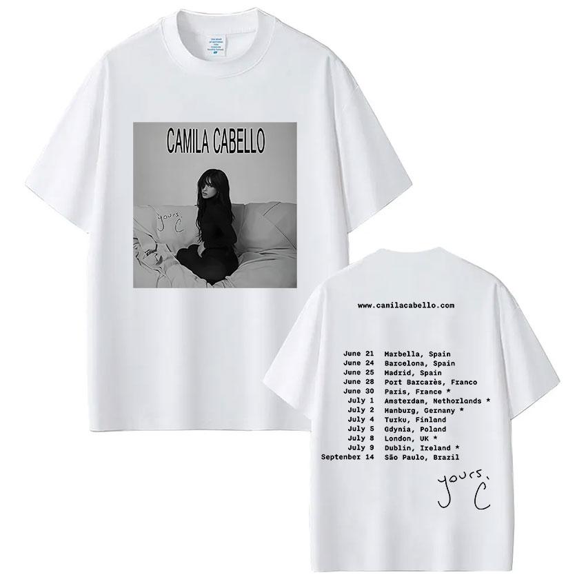 Camila Cabello Yours.C Tour 2025 T Shirt Unisex Women Summer Aesthetic Fashion T-shirt Tops 100% Cotton Oversized Tshirt Streetwear
