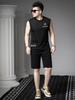 European Style Round Neck Vest for Men, Summer Casual Undershirt, Trendy Letter Print Sleeveless T-Shirt, Men's Tank Top