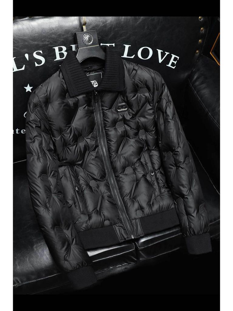 Европейская съемная воротник Темно-цветочный пуховик - Зимний модный тренд 2025 года для мужчин