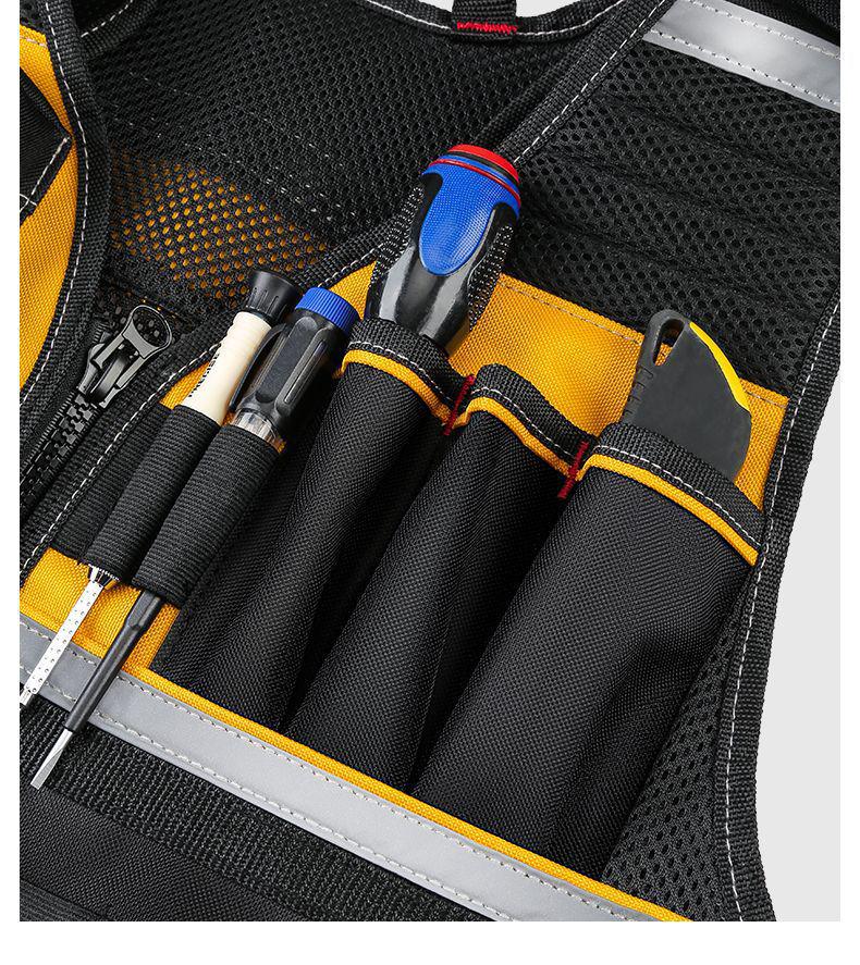 Электрик Многокарманный Светоотражающий Жилет для Инструментов для Монтажа и Строительства