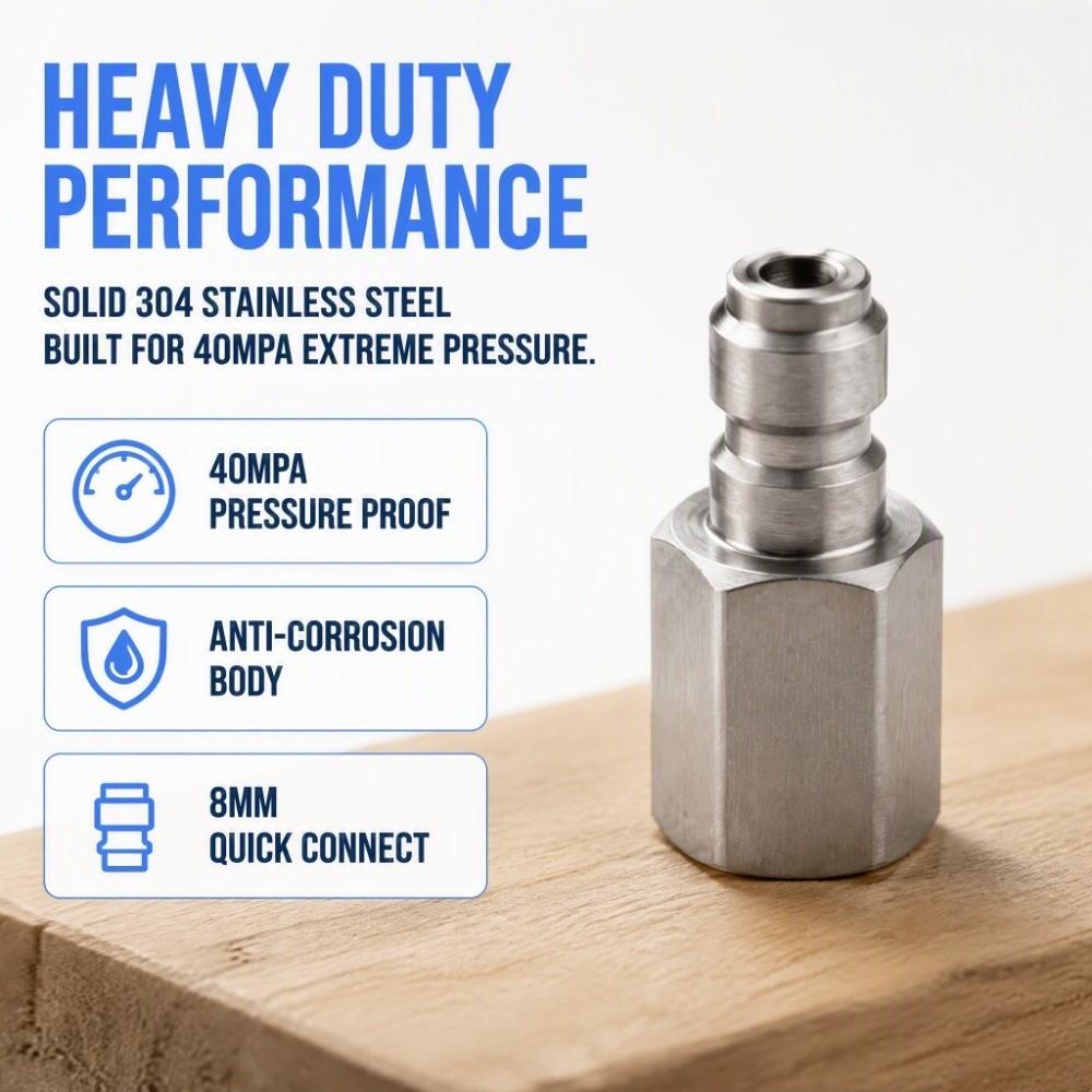 Silver Quick Connect Fitting Stainless Steel High Pressure Fitting Industrial Use