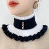 2025 New Knitted Stripe Lapel Collar Warmth Neck Cover for Women Thickened Imitation Mink Velvet Fake Collar Neck Scarf