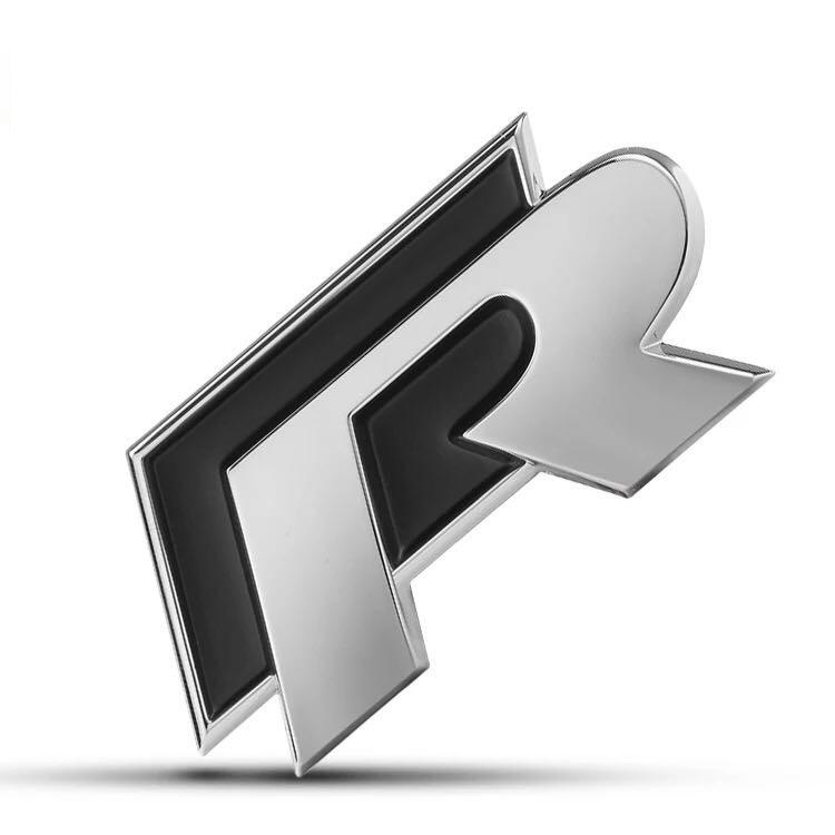 AABIP1 3D Metal Car Body Sticker RLine R Emblem Sticker For Volkswagen Passat b6 Golf Amarok T5 Phaeton Polo Car Body Decoration Paster