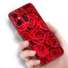 Bright Red Roses Flowers Black Case For Xiaomi Redmi 11 Prime 11A 12C 13C A1 A2 Plus A3 12 4G 10 13R 5G 9A 10A 9C 10C 9i 12R