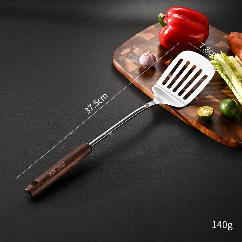 304 Stainless Steel Cooking Utensil Set Vintage Wooden Handle Kitchen Tools