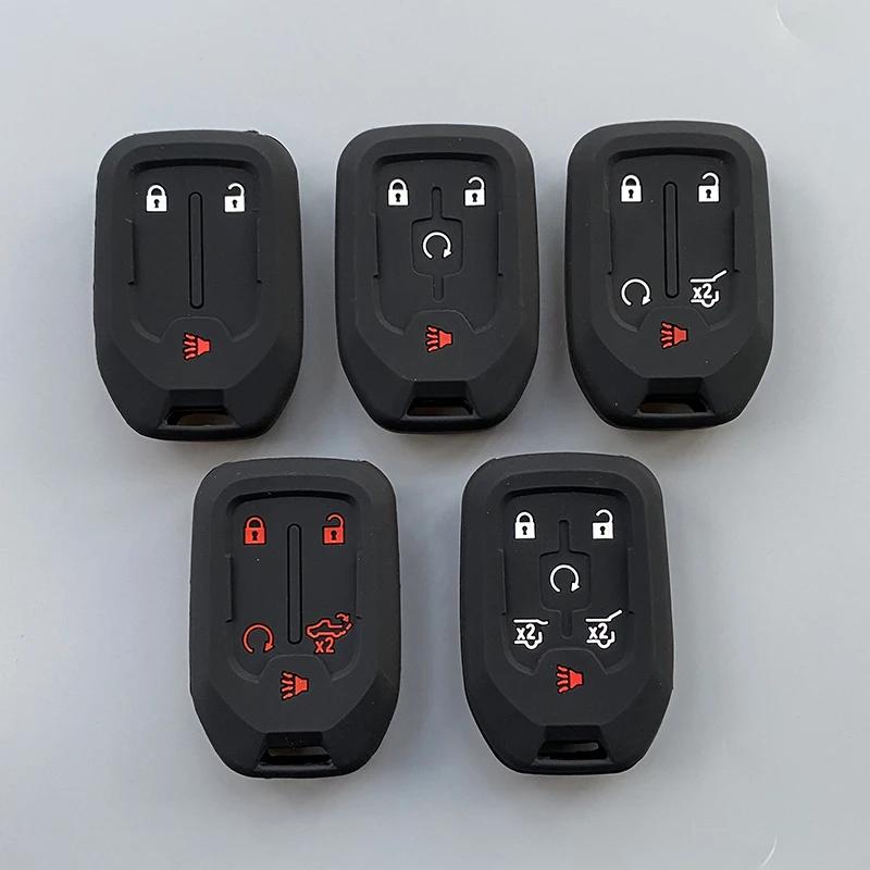 Силиконовый чехол для автомобильного ключа, брелок для Chevrolet Suburban Silverado GMC Terrain Yukon Tahoe Sierra Smart Auto Accessories Key Ring
