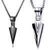 Men Arrowhead Necklace Stainless Steel Vintage Fashionable Polished Finish Unique Pendant Necklace
