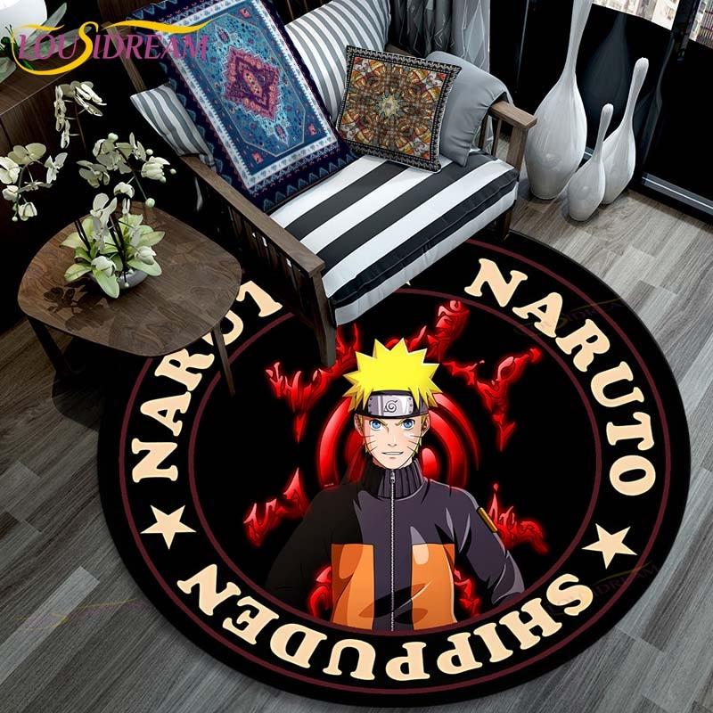 Ковер для гостиной, детские круглые коврики с рисунком Наруто с 3D рисунком для журнального столика, домашний детский напольный ковер, противоскользящий