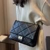 Xiaoxiangfeng Chain Small Square Bag Women's 2025 New Texture Fashionable Solid Color Diamond Commuting Large Bag Shoulder Messenger Bag