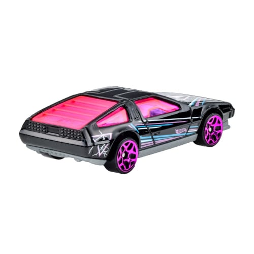 Hot Wheels Basic Car DMC DeLorean Vehicle Игрушечная мини-машина для детей от 3 лет и старше, черная JFN34