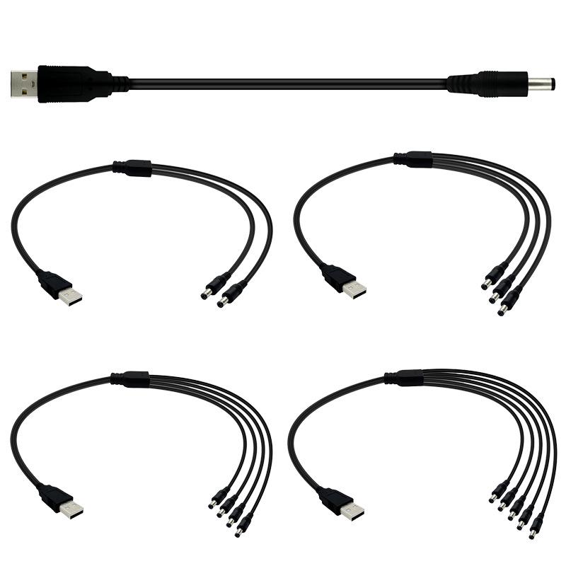 Кабель-разветвитель USB на DC5521 Male, 18 AWG, 0,75 кв. мм, для монитора безопасности