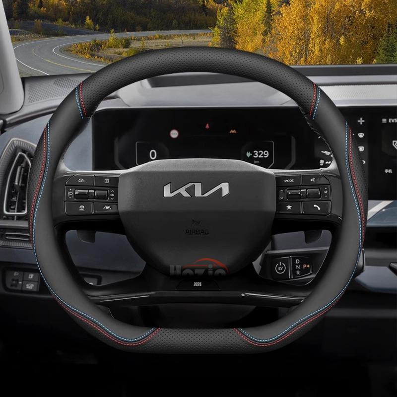 Кожаная накладка на руль автомобиля для Kia Sportage Sorento Niro Picanto K5 K3 K4 Xceed Ev9 Ev3 Ev6 Forte 2011 - 2024 2025 2026