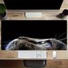 1pc Large Gaming Mouse Pad, UV Reactive Non-Slip Desk Mat, Washable Polyestercat, Cute, Black catComputer Pad with Vibrant Game Machine Prin