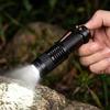 Metal Pocket Clip LED Zoom Flashlight Aluminum Zinc Zinc Alloy Telescopic Zoom Flashlight  Gift